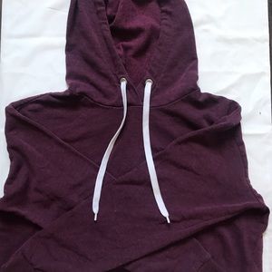 Maroon basic cropped hoodie